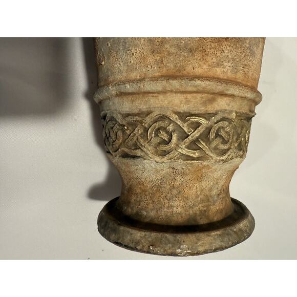 Mid Century Stoneware Pottery Flower Vase 8”, Rustic, Farmhouse, Celtic - Picture 8 of 10